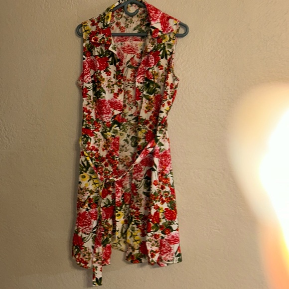 CHLOE+RENE GIRL DRESS WITH FLOWER COLOR RED SIZE M NEW WITH NO TAG - Picture 5 of 7